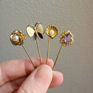 Lot of 4 stick hat pins